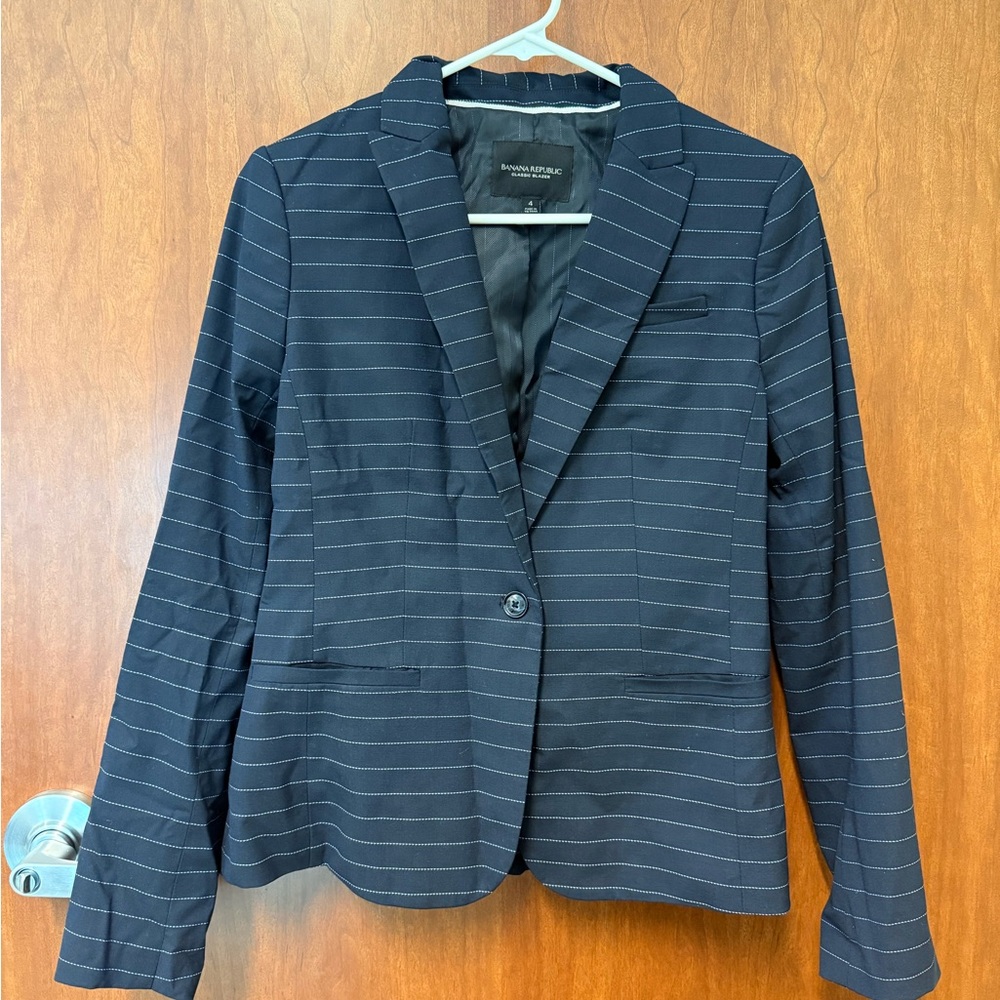 Banana Republic Navy Pinstripe Women's Blazer